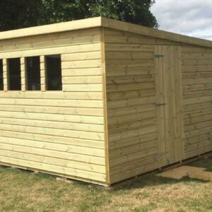 10x8ft Wooden Ultimate Tantalised Pent Shed Garden Roof 2ft6in Wide Single Door