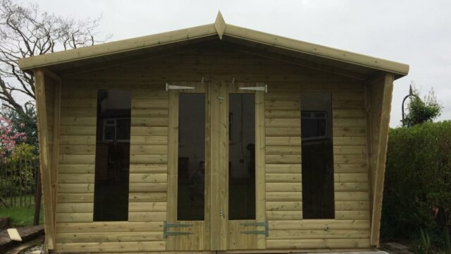 12 X 8Ft Wooden Garden Gable Roof Shed
