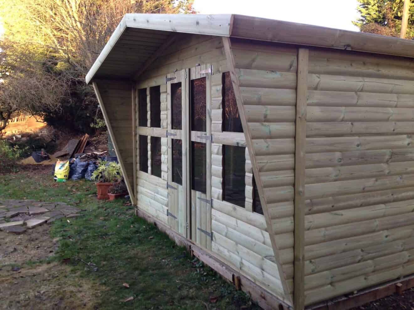 X Ft Tanalised Wooden Garden Summerhouse Log Lap