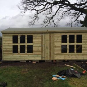 18x10ft Wooden Garden Ultimate Style 19mm T/G Cladding 12 Windows