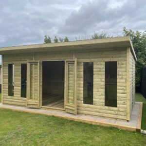 Cosy Garden Office -18 x 10 Pent Summerhouse LOG LAP