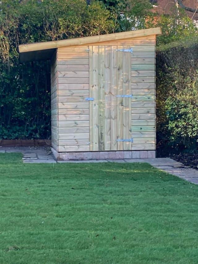 8 X 6 Ultimate Pent Shed With 2Ft Canopy