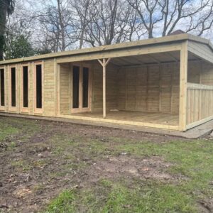 Home 30 x 13 Ultimate Apex Summerhouse with Hot Tub area